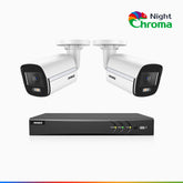 NightChroma<sup>TM</sup>  NAK500 - Updated Version, 3K 8 Channel 2 Cameras TVI Security System, Acme Colour Night Vision, 2960 × 1665 Resolution, f/1.0 Aperture (0.001 Lux), Built-in Microphone, IP67
